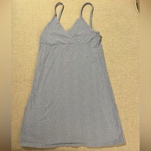 White & Blue Floral Mini Dress